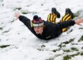 App State fan sledding