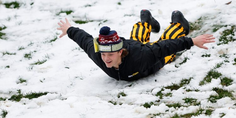 App State fan sledding