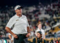 ORLANDO, FL - NOVEMBER 29: UCF Knights head coach Gus Malzahn looks on before a game between the UCF Knights and the Utah Utes, Friday, November 29, 2024 at FBC Mortgage Stadium in Orlando, Fl (Photo by Ricky Bowden/Icon Sportswire via Getty Images)