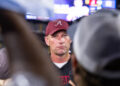 BATON ROUGE, LOUISIANA - NOVEMBER 9: Head coach Kalen DeBoer of the Alabama Crimson Tide is interviewed after the game against the LSU Tigers at Tiger Stadium on November 9, 2024 in Baton Rouge, Louisiana. (Photo by Aric Becker/ISI Photos/Getty Images)