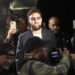 Dallas Mavericks guard Klay Thompson is greeted by Golden State Warriors employees and media as he arrives before an Emirates NBA Cup basketball game between the Warriors and the Mavericks in San Francisco, Tuesday, Nov. 12, 2024. (AP Photo/Jeff Chiu)