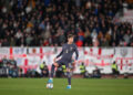 HELSINKI, FINLAND - OCTOBER 13: John Stones of England in action during the UEFA Nations League 2024/25 League B Group B2 match between Finland and England at Helsinki Olympic Stadium on October 13, 2024 in Helsinki, Finland. (Photo by Michael Regan - The FA/The FA via Getty Images)