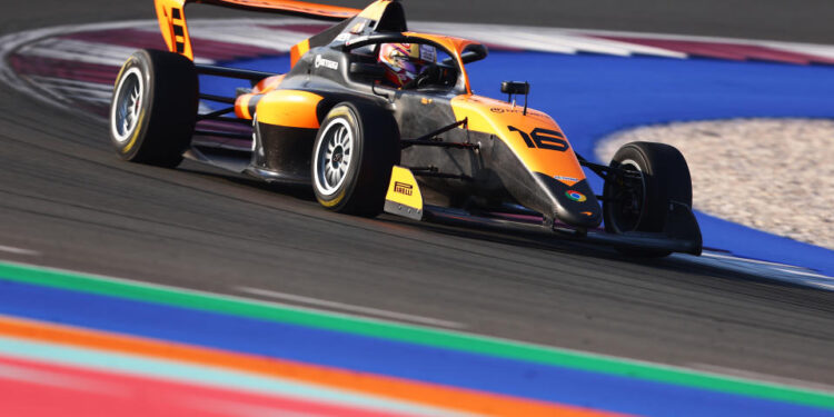 LUSAIL CITY, QATAR - NOVEMBER 13: Bianca Bustamante of Philippines and ART Grand Prix (16) drives on track during F1 Academy Testing at Lusail International Circuit on November 13, 2024 in Lusail City, Qatar. (Photo by Joe Portlock - Formula 1/Formula 1 via Getty Images)