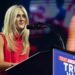 Former competitve swimmer Riley Gaines speaks during a campaign rally for Republican presidential nominee, former U.S. President Donald Trump at Desert Diamond Arena on August 23, 2024, in Glendale, Arizona. The rally, held in partnership with Turning Point PAC and Turning Point Action, came two weeks after Democratic presidential nominee U.S. Vice President Harris held a rally at the same location. 