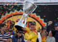 Joey Logano holds the title