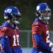 Drew Lock and Tommy DeVito practice