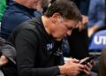 Mark Cuban on his phone