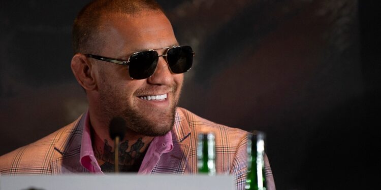 Conor McGregor speaks to the media