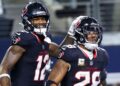 Nico Collins and Joe Mixon celebrate touchdown