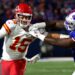 Patrick Mahomes fends off tackled