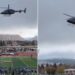 Helicopter drops a football