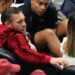 Jun 9, 2023; Miami, Florida, USA; Irish mixed martial artist Conor McGregor looks on during the first half in game four of the 2023 NBA Finals between the Miami Heat and the Denver Nuggets at Kaseya Center. Mandatory Credit: Rich Storry-Imagn Images