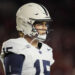 Oct 26, 2024; Madison, Wisconsin, USA; Penn State Nittany Lions quarterback Drew Allar (15) during the game against the Wisconsin Badgers at Camp Randall Stadium. Mandatory Credit: Jeff Hanisch-Imagn Images