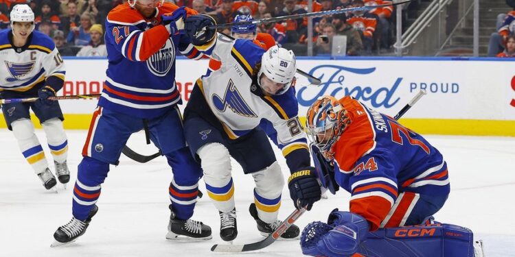 NHL: St. Louis Blues at Edmonton Oilers