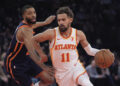 Trae Young and the Hawks silenced the Madison Square Garden crowd with a dominant second half against the Knicks. (AP Photo/Frank Franklin II)