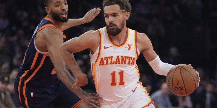 Trae Young and the Hawks silenced the Madison Square Garden crowd with a dominant second half against the Knicks. (AP Photo/Frank Franklin II)