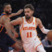 Trae Young and the Hawks silenced the Madison Square Garden crowd with a dominant second half against the Knicks. (AP Photo/Frank Franklin II)