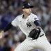 NEW YORK, NEW YORK - OCTOBER 30: (NEW YORK DAILIES OUT)  Clay Holmes #35 of the New York Yankees in action against the Los Angeles Dodgers during Game Five of the 2024 World Series at Yankee Stadium on October 30, 2024 in New York City. The Dodgers defeated the Yankees 7-6. (Photo by Jim McIsaac/Getty Images)