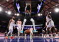 NEW YORK, NEW YORK - DECEMBER 25: Victor Wembanyama #1 of the San Antonio Spurs dunks the ball against the New York Knicks  during the second quarter at Madison Square Garden on December 25, 2024 in New York City. NOTE TO USER: User expressly acknowledges and agrees that, by downloading and or using this photograph, User is consenting to the terms and conditions of the Getty Images License Agreement.  (Photo by Luke Hales/Getty Images)