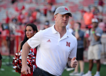 LINCOLN, NE - SEPTEMBER 3: Head coach Scott Frost of the Nebraska Cornhuskers leaves the field after the game against the North Dakota Fighting Hawks at Memorial Stadium on September 3, 2022 in Lincoln, Nebraska. (Photo by Steven Branscombe/Getty Images)