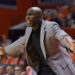 CHAMPAIGN, ILLINOIS - NOVEMBER 17: Head coach Roger Powell of the Valparaiso Crusaders reacts after a play in the game against the Illinois Fighting Illini at State Farm Center on November 17, 2023 in Champaign, Illinois. (Photo by Justin Casterline/Getty Images)