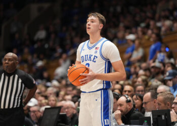 DURHAM, NORTH CAROLINA - NOVEMBER 29: Cooper Flagg #2 of the Duke Blue Devils looks to inbound the ball during the game against the Seattle Redhawks at Cameron Indoor Stadium on November 29, 2024 in Durham, North Carolina. (Photo by Grant Halverson/Getty Images)