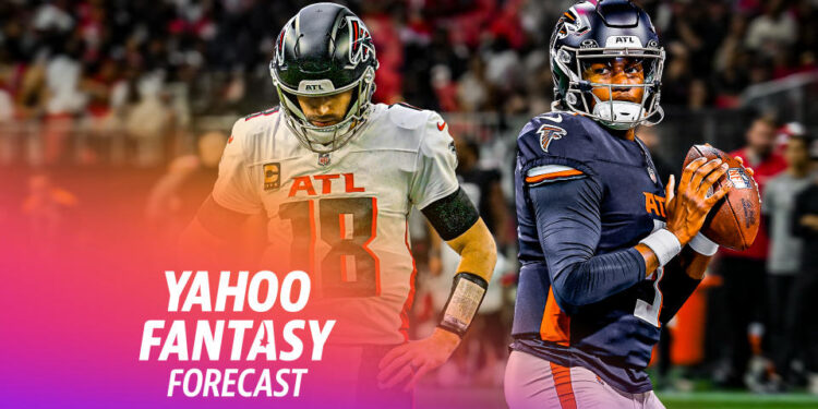 It's Thursday and 'Fantasy Film Room' is back for one final time for the 2024 fantasy season with Nate Tice and Matt Harmon. To start the show, Harmon and Tice do a deep dive on the news of the week that the Falcons are making Michael Penix QB1 in Atlanta. The two examine what this means for Kirk Cousins and Michael Penix going forward and the immediate fantasy impact it has on the Falcons skill players.  (Credit: Jason Jung)