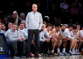 NEW YORK, NEW YORK - DECEMBER 10: Head coach Rick Barnes of the Tennessee Volunteers looks on against the Miami Hurricanes during the first half of the Jimmy V Classic at Madison Square Garden on December 10, 2024 in New York City. (Photo by Luke Hales/Getty Images)