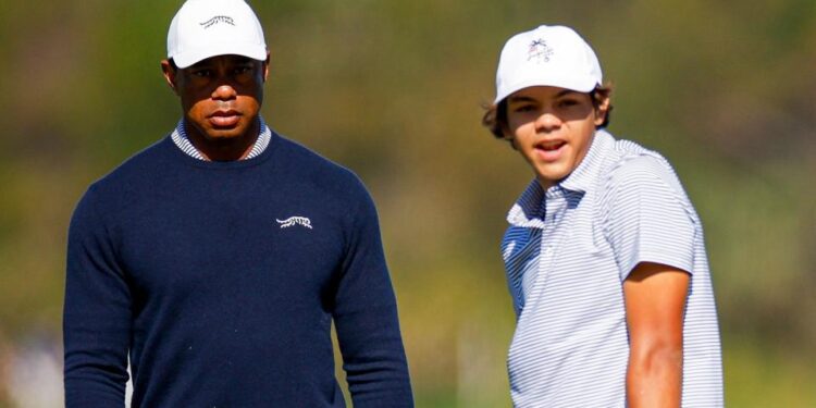 Tiger Woods and his son Charlie