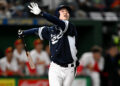 TOKYO, JAPAN - MARCH 13: Hyeseong Kim #2 of Team Korea hit a  sacrifice fly at the top of the 2nd inning during the World Baseball Classic Pool B game between Korea and China at Tokyo Dome on March 13, 2023 in Tokyo, Japan. (Photo by Gene Wang/Getty Images)