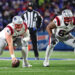 ORCHARD PARK, NEW YORK - DECEMBER 22: Layden Robinson #64 of the New England Patriots waits for the snap against the Buffalo Bills during a game at Highmark Stadium on December 22, 2024 in Orchard Park, New York. (Photo by Timothy T Ludwig/Getty Images)