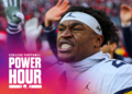 Michigan Wolverines running back Kalel Mullings (20) reacts after the game against the Michigan Wolverines and the Ohio State Buckeyes on November 30, 2024, at Ohio Stadium in Columbus, OH. (Photo by Ian Johnson/Icon Sportswire via Getty Images)