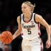 <span>Paige Bueckers of the UConn Huskies dribbles during the first half against the Louisville Cardinals at Barclays Center last Saturday.</span><span>Photograph: Sarah Stier/Getty Images</span>