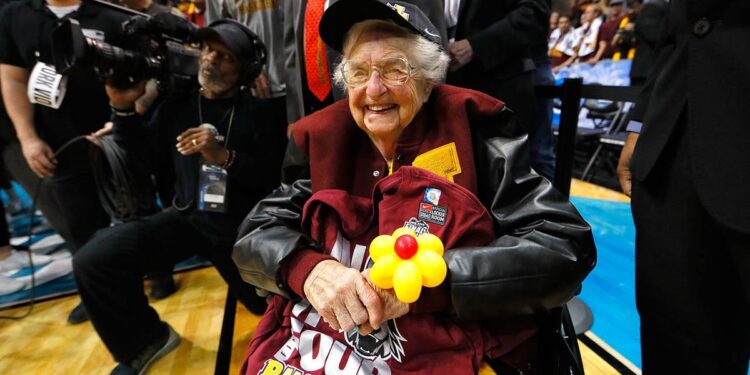 Sister Jean during the 2018 March Madness tournament