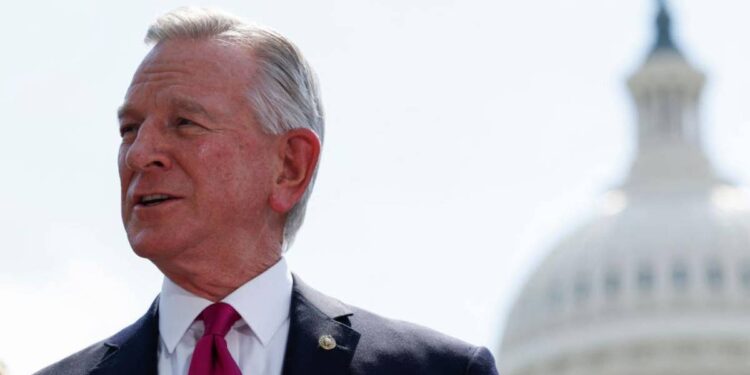 Tommy Tuberville in front of the Capitol