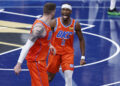 Dec 10, 2024; Oklahoma City, Oklahoma, USA; Oklahoma City Thunder guard Shai Gilgeous-Alexander (2) celebrates with center Isaiah Hartenstein (55) after he dunks against the Dallas Mavericks during the third quarter at Paycom Center. Mandatory Credit: Alonzo Adams-Imagn Images