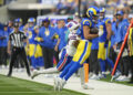 Yes, both of Puka Nacua's feet are inbounds. (AP Photo/Eric Thayer)