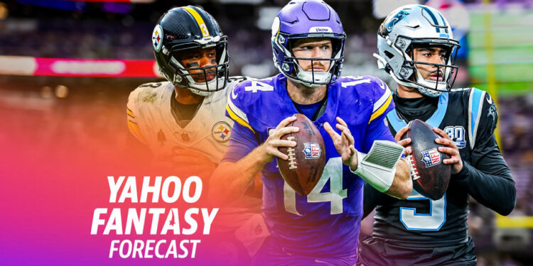 It's Thursday and 'Fantasy Film Room' is back with Nate Tice and Matt Harmon. To start the show, Harmon and Tice do a deep dive on QBs that have shockingly turned around their career narratives in 2025. The two look at Sam Darnold, Russell Wilson and Bryce Young and why the three have found success this season after being written off by most to start the year. (Credit: Jason Jung)