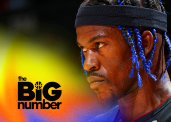 Jimmy Butler #22 of the Miami Heat looks on during the game against the Toronto Raptors on December 1, 2024 at the Scotiabank Arena in Toronto, Ontario, Canada. (Photo by Vaughn Ridley/NBAE via Getty Images)