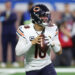 DETROIT, MICHIGAN - NOVEMBER 28: Caleb Williams #18 of the Chicago Bears plays against the Detroit Lions at Ford Field on November 28, 2024 in Detroit, Michigan. (Photo by Gregory Shamus/Getty Images)