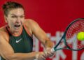 Simona Halep hits a backhand at the Hong Kong 125 Open in 2024