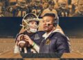 Notre Dame, led by quarterback Riley Leonard (left) and head coach Marcus Freeman, are just three wins from a national championship.