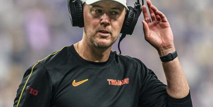 Las Vegas, Nevada, Sunday, September 1, 2024 - USC Trojans Head Coach Lincoln Riley.