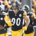 Dec 8, 2024; Pittsburgh, Pennsylvania, USA;  Pittsburgh Steelers linebacker T.J. Watt (90) takes the field against  the Cleveland Browns at Acrisure Stadium. Mandatory Credit: Charles LeClaire-Imagn Images