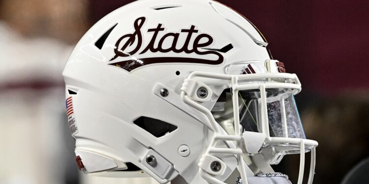 A Mississippi State helmet