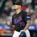 New York Mets pitcher Jose Butto (70) reacts to getting the third out during the eighth inning against the Washington Nationals at Citi Field.