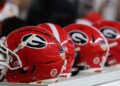 Georgia Bulldogs helmets