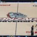 Gonzaga logo on court