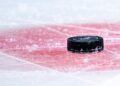 Hockey puck on the ice