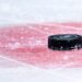 Hockey puck on the ice